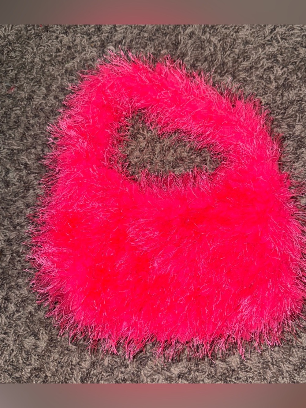 Pink Fuzzy Handbag - Bright Pink